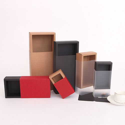 Folding Kraft Paper Jewelry Storage Box with Frosted PVC Finish
