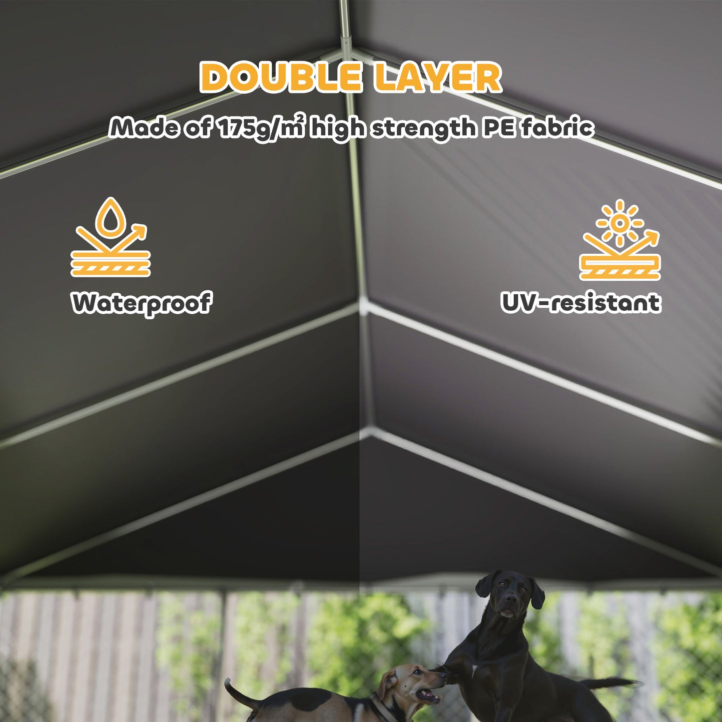 Heavy Duty Outdoor Dog Kennel with Waterproof Roof and Secure Latches - 20x15x8 ft