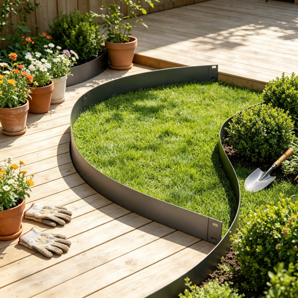 5-Pack Heavy Duty Garden Edging 39 Inch x 5 Inch Galvanized Steel Border Flexible Lawn Border for Flower Beds