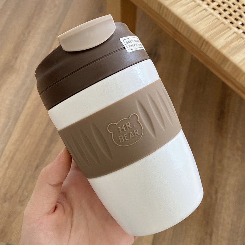 High-Value Stainless Steel Vacuum Flask with Straw - 370ml Portable Insulated Bottle