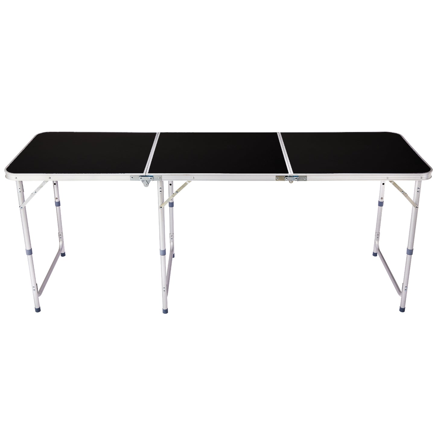 6ft Aluminum Alloy Folding Table - Black Outdoor Tri-Fold