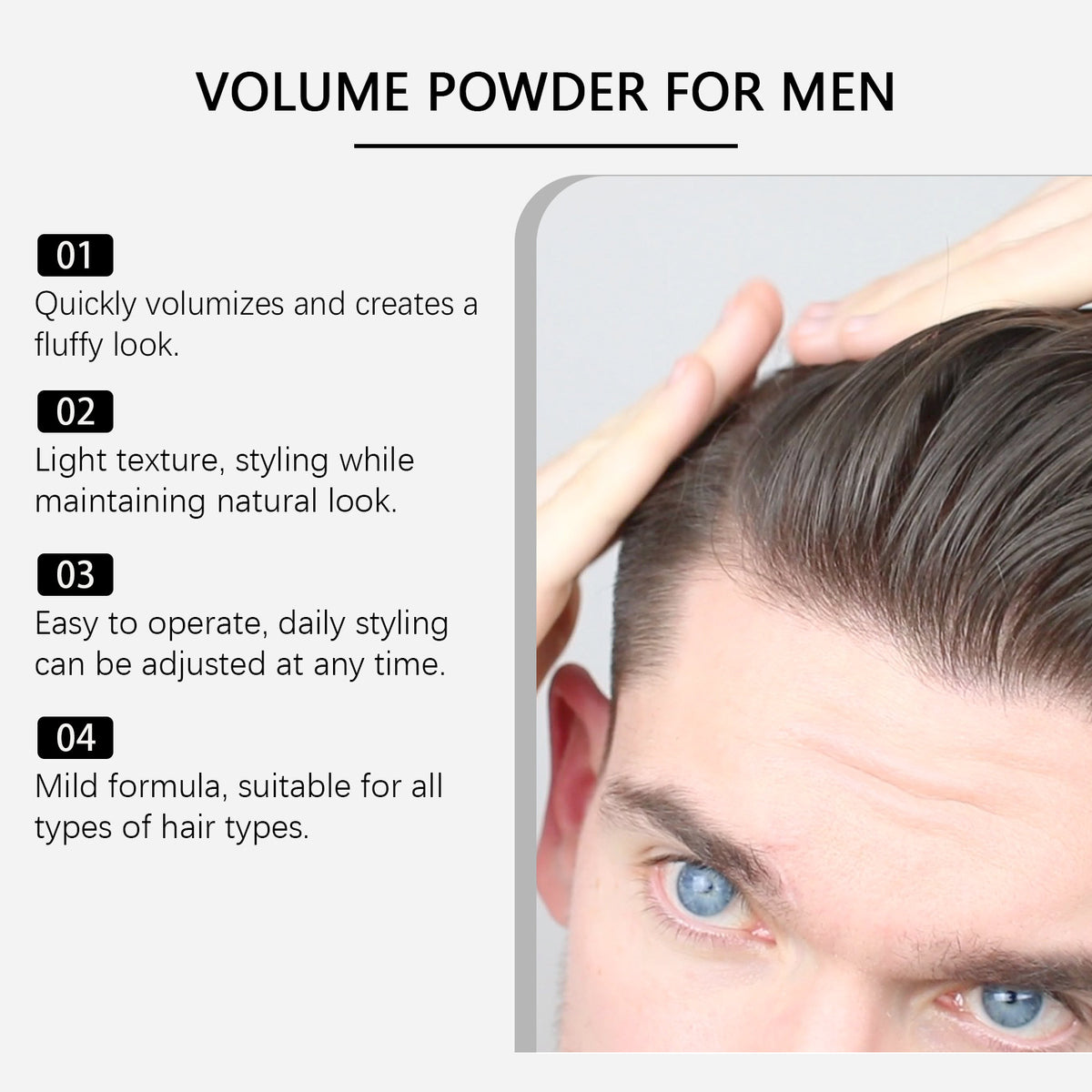 Men's Texture Baking Powder Hair Wash-free Bangs Convenient Booster