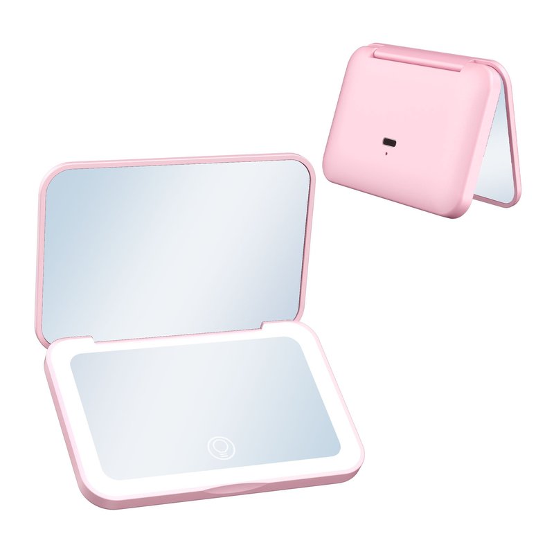 Rechargeable Portable LED Makeup Mirror with 2x Magnification and Adjustable Lighting