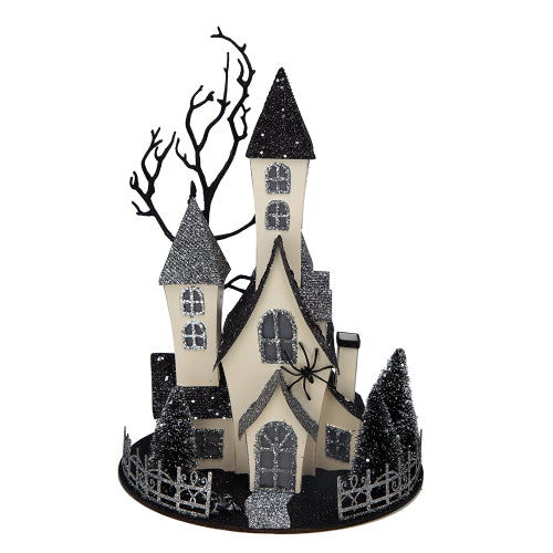 Lighted Haunted House Tabletop Decor - Halloween Decoration, 10x8.3x13.5"