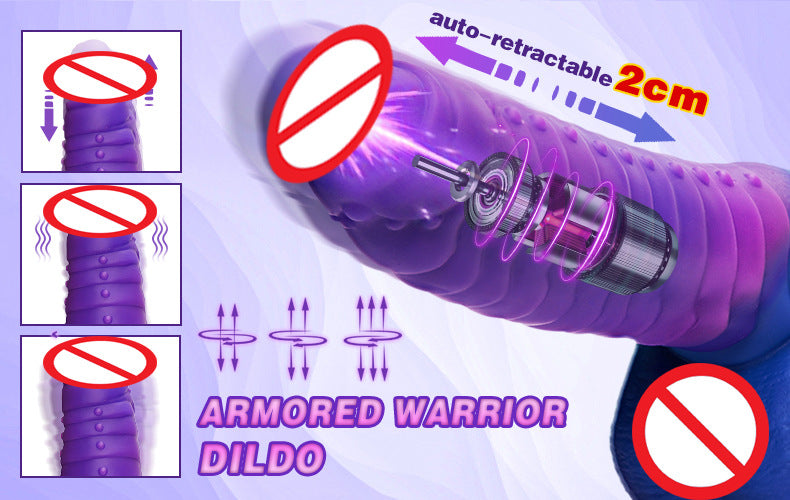 Adult Telescopic Vibrator with Heating and Remote Control - Waterproof Silicone