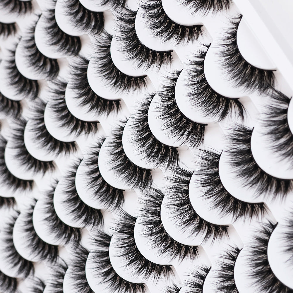 3D False Eyelashes - Multi-Layered Realistic Soft Lashes, Black