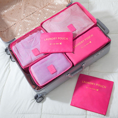 Six-Piece Travel Storage Bags Set - Organize Luggage & Clothing