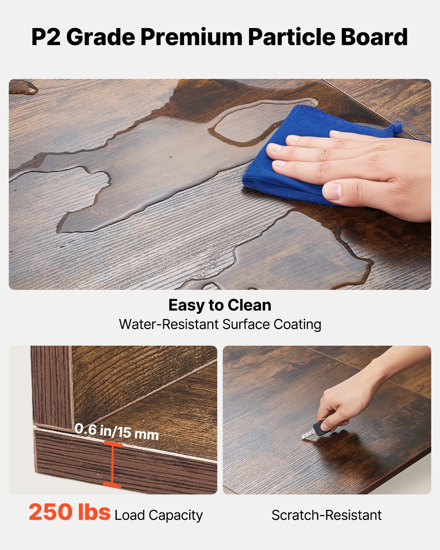 Wooden Washer Dryer Countertop with Edge & Hooks - Water-Resistant Laundry Surface, 54x27.5 in
