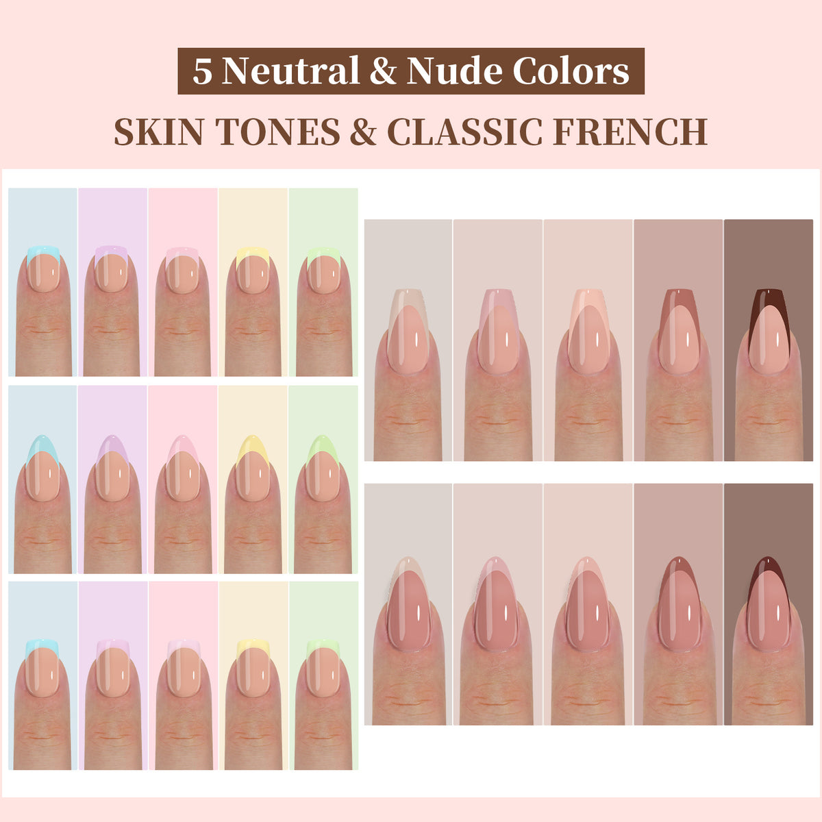 Manicure Nail Art & Wear Armor Set - French Seamless Detachable Tips