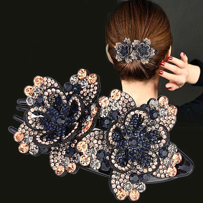 Fashion Flower Ponytail Clip Hairpin - Multiple Colors