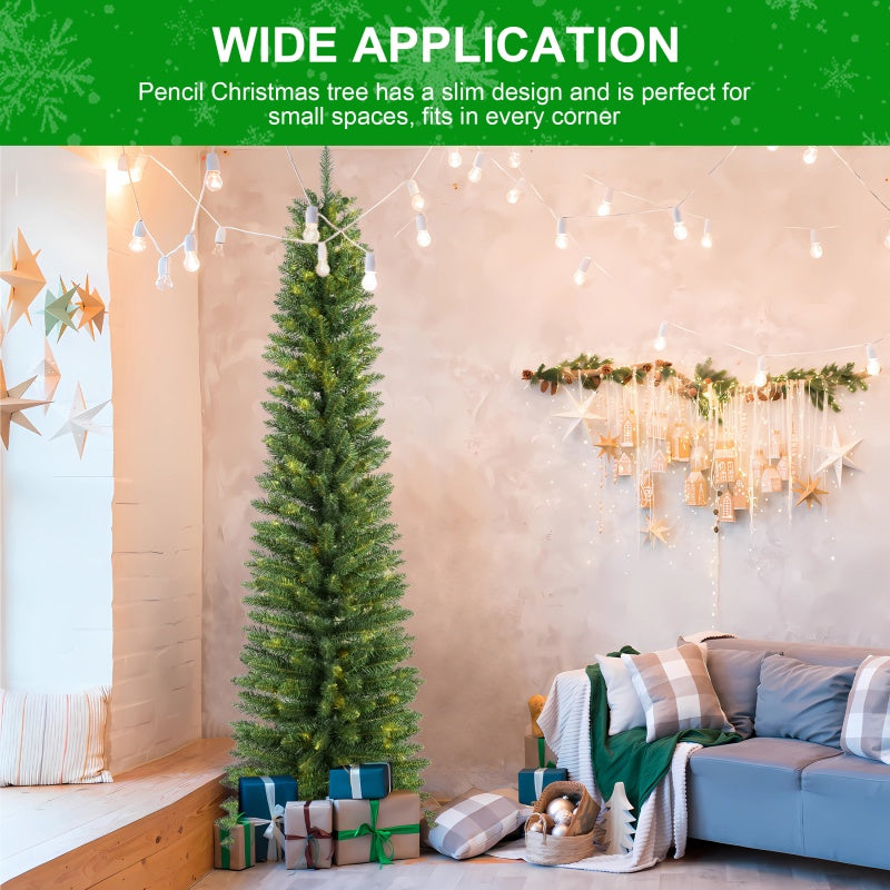 7ft PVC Christmas Tree - Green Pencil Design