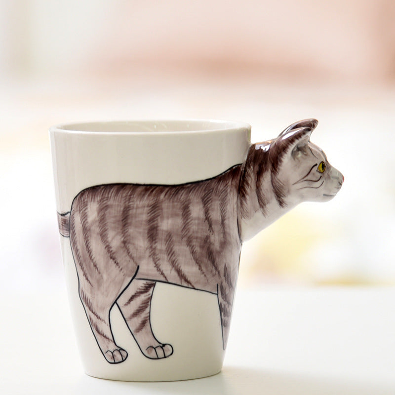 3D Animal Ceramic Mug Hand Drawn Customizable Drinkware 400ml