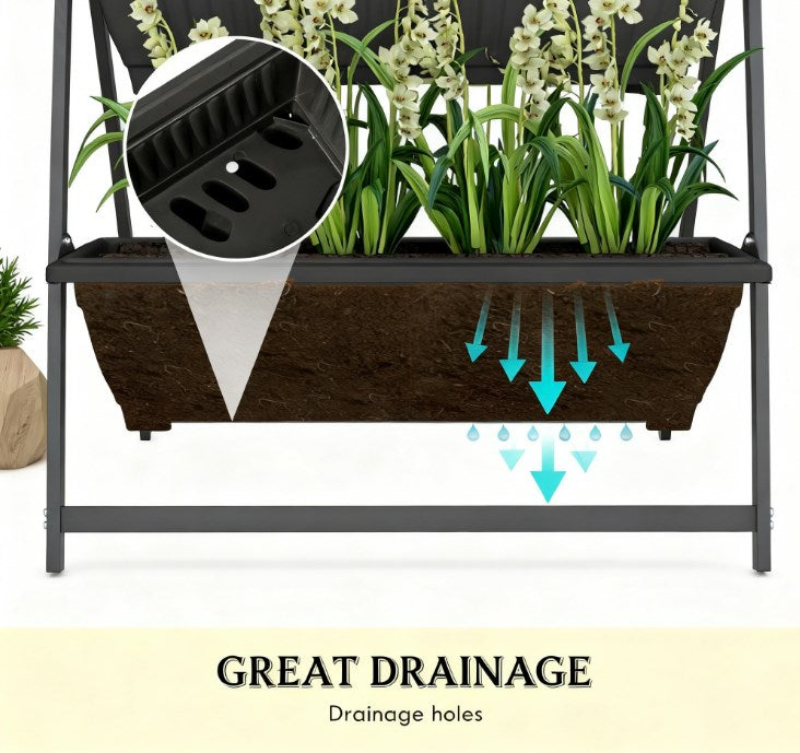 4-Tier Vertical Plant Stand for Vegetables & Flowers - Black