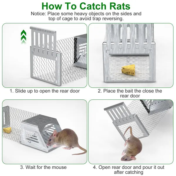 Humane Automatic Mouse Trap Cage - Reusable Rodent Catcher
