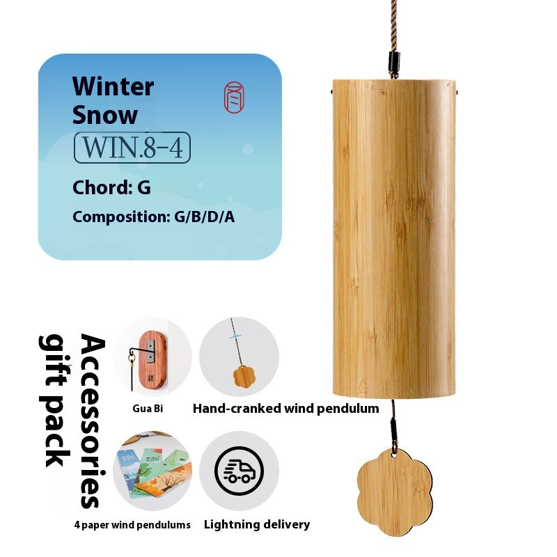 8-Tone Four Seasons Wind Chimes - Bamboo Modern Garden Decor Gift