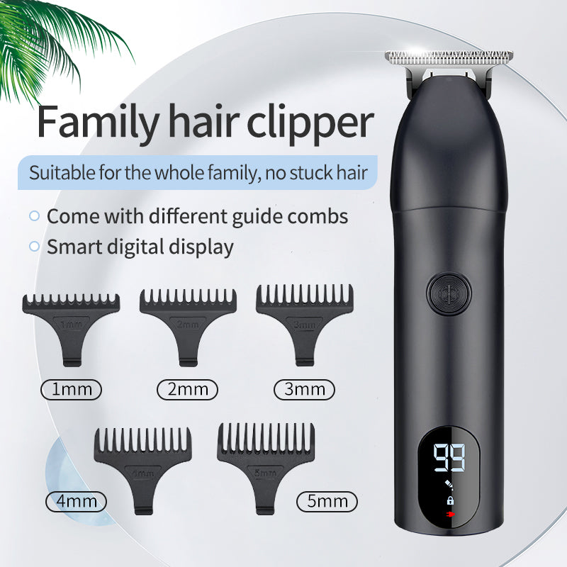 LCD Electric Hair Clipper Trimmer – USB Rechargeable