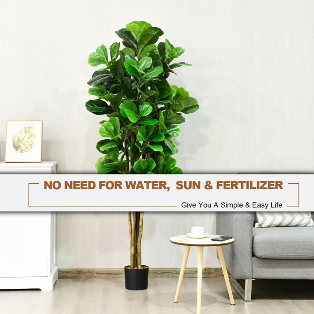 6-Foot Artificial Fiddle Leaf Fig Tree - Green