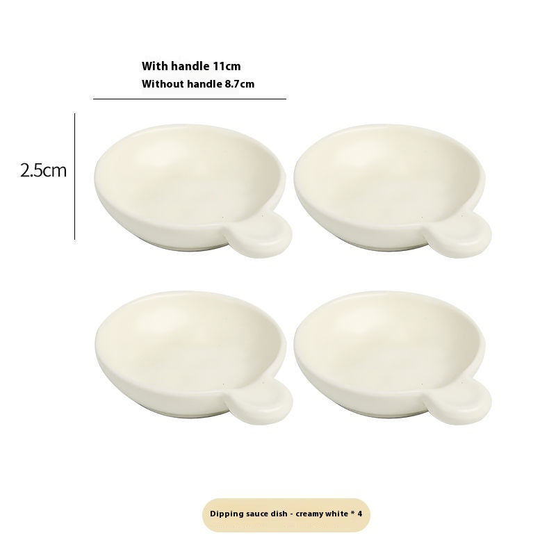 Ceramic Soy Sauce & Vinegar Dish Set - Milk White 4/6 Pack, Nordic Style