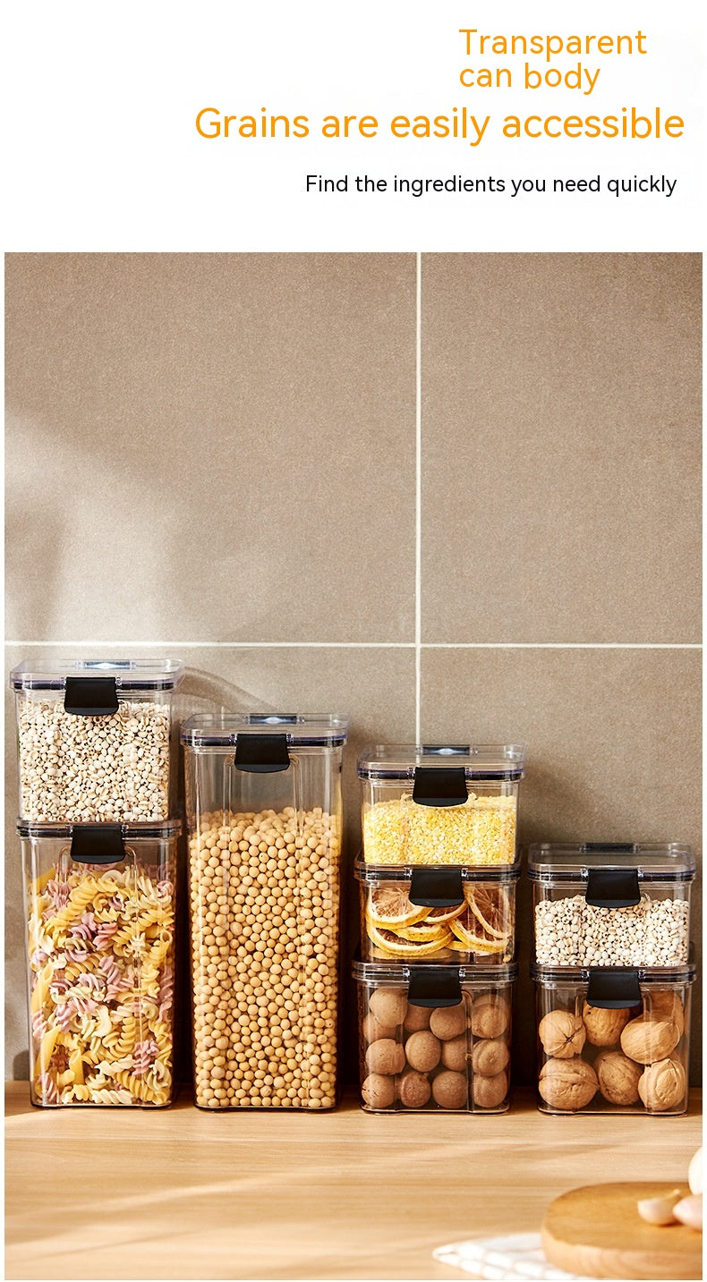 Food Grade Plastic Grain Storage Canisters with Sealed Lid - Stackable Food Containers