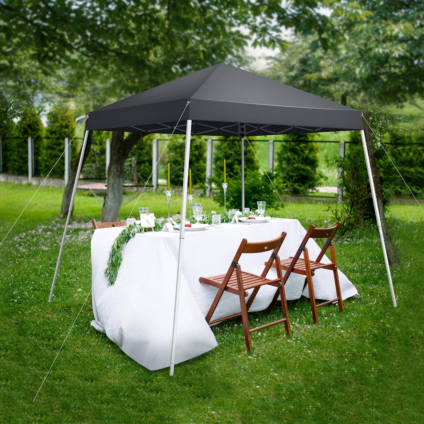 Portable Dark Gray Folding Canopy Gazebo - UV Resistant & Waterproof