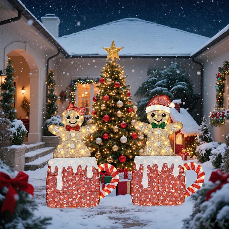 Gingerbread Man Decorative Lights - Warm White LED Holiday Set