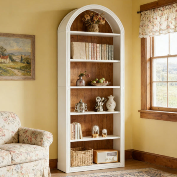 Tall Bookshelf with Eight Tiers - Two-Tone Storage Solution