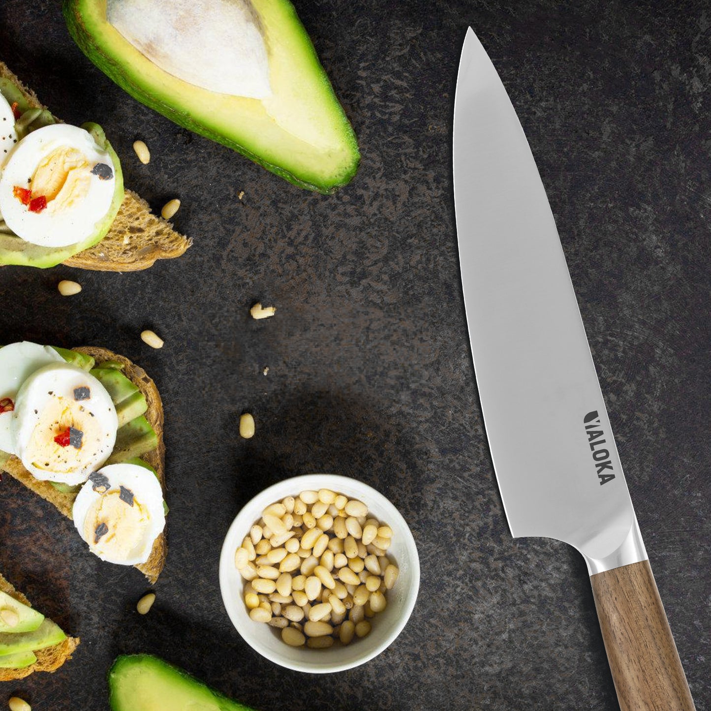 8-Inch Professional Japanese Chef Knife - Ultra Sharp Gyuto with Ergonomic Wood Handle