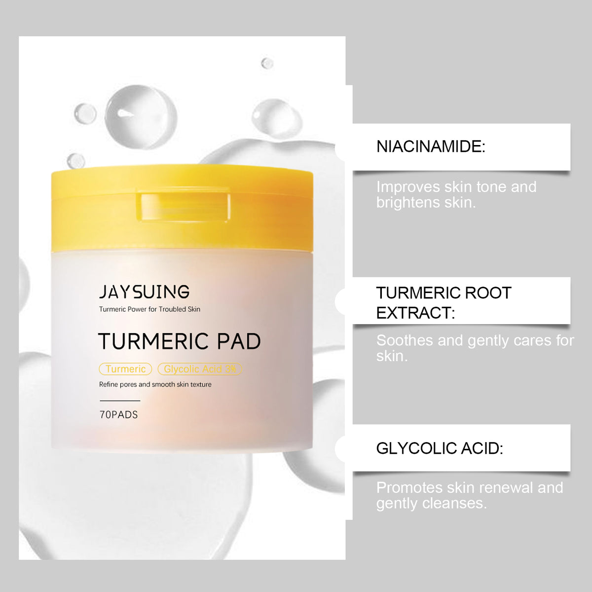Kojic Acid Turmeric Brightening Facial Pads