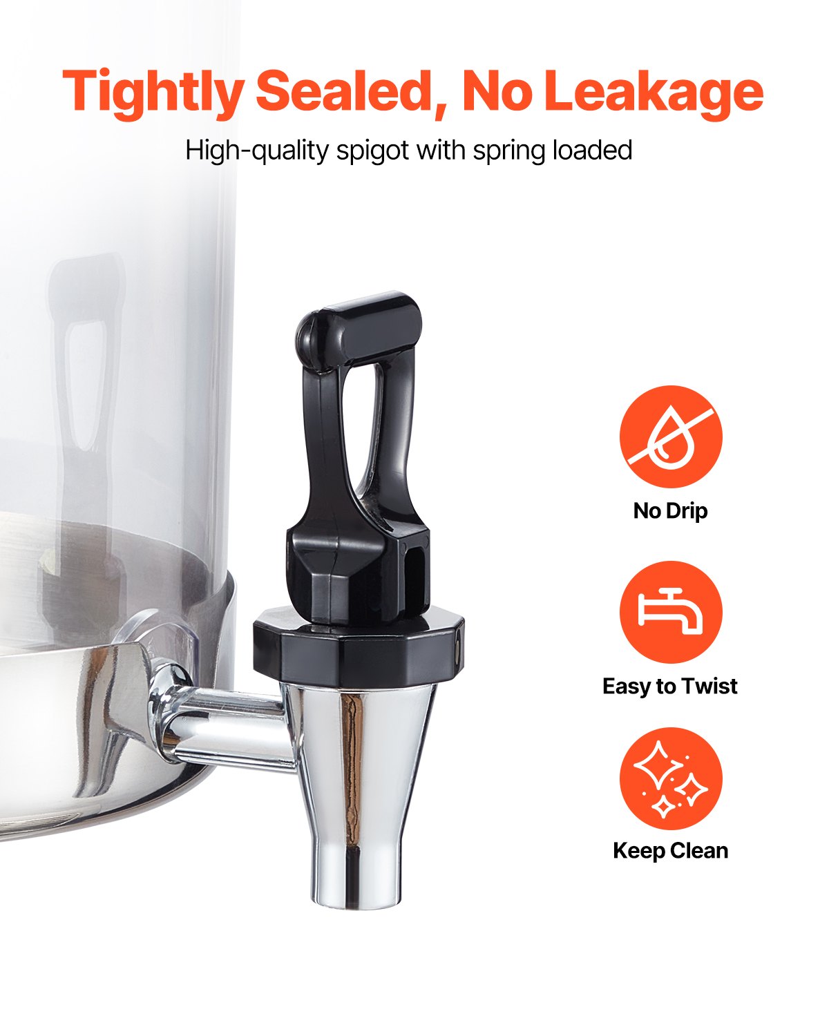 2.1 Gallon Dual Beverage Dispenser with Spigot & Tray