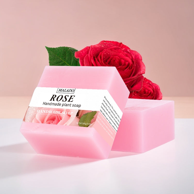 Square Rose Soap 100g - Body Care Bar Soap for Gentle Cleansing
