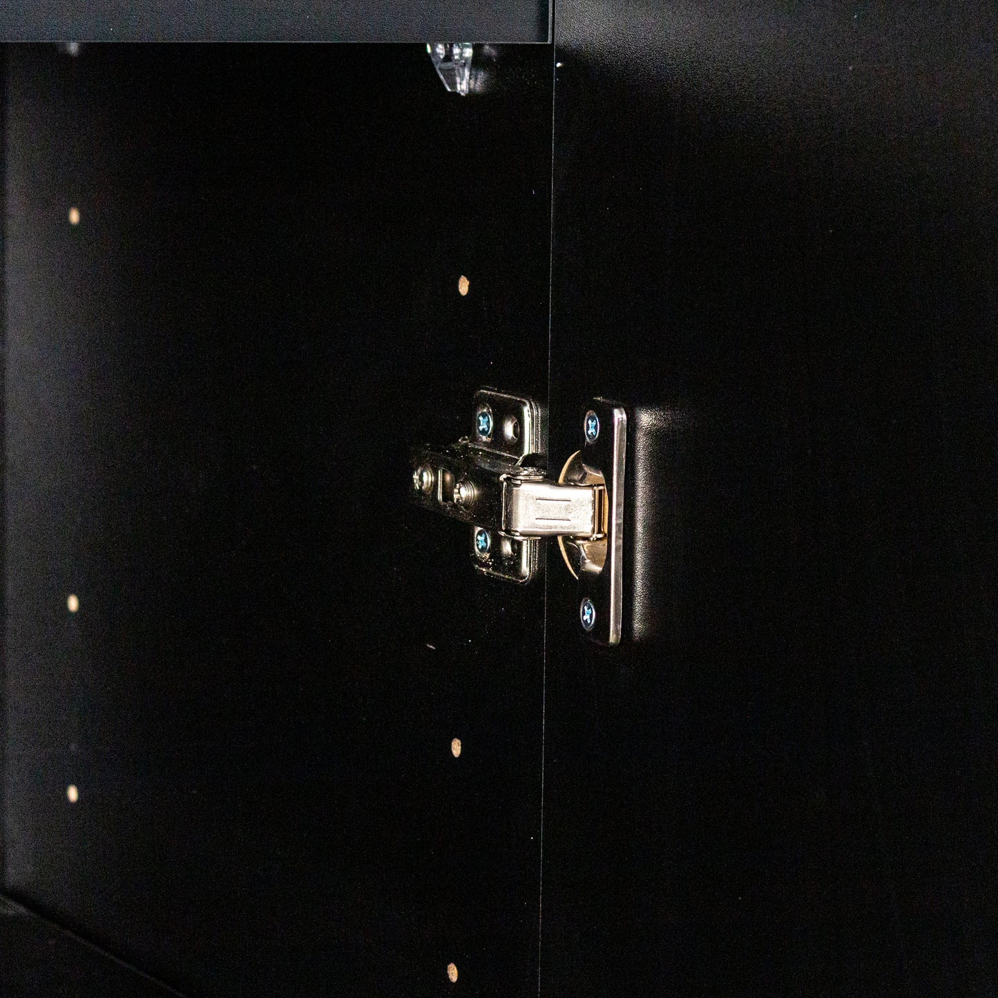 Tall Kitchen Storage Cabinet with 1 Door & 2 Drawers - Black