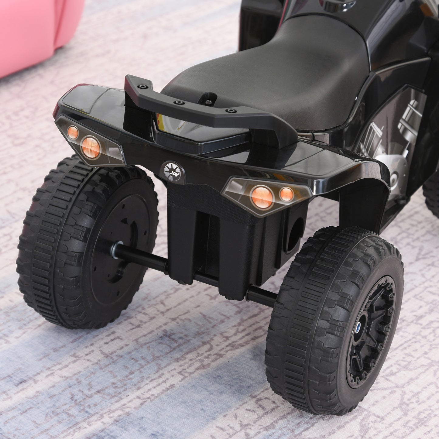 Kids Ride-On Push Car with Music & Lights - Black