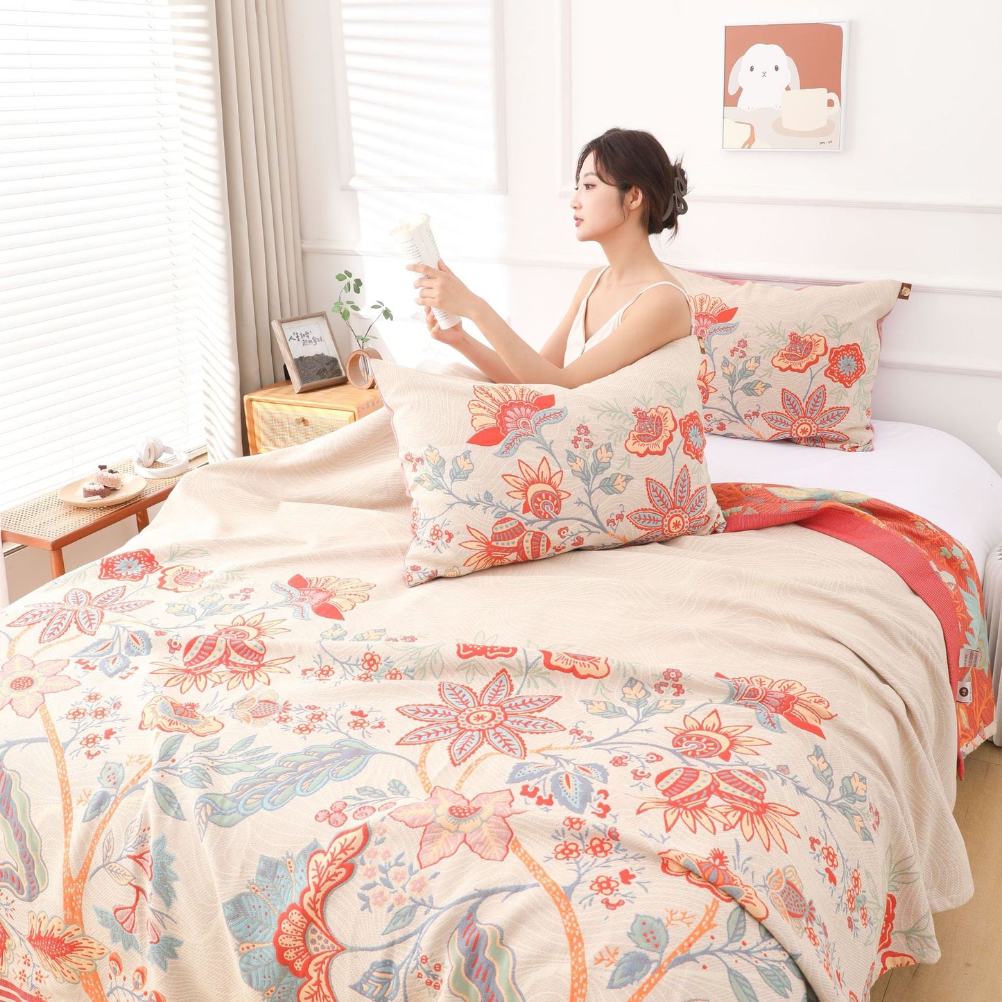 Multi-Layer Cotton Gauze Blanket for Sofa and Home Decor
