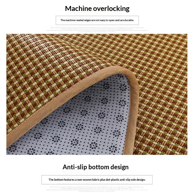 Thickened Folding Rattan Floor Mat - Cooling Japanese Style Cushion for Summer