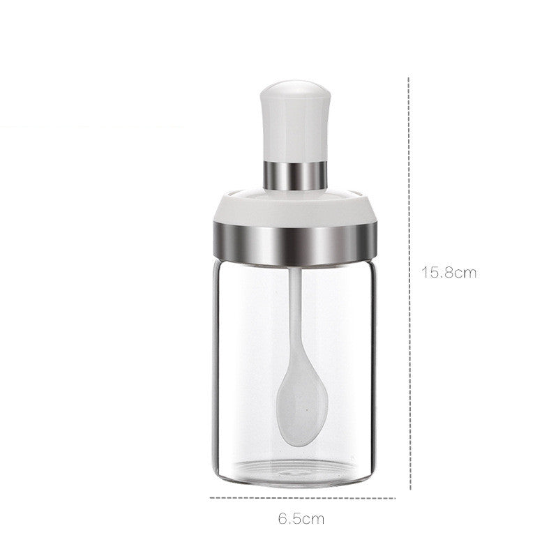 Glass Salt Shaker with Sealed Moisture-Proof Lid - Kitchen Storage Jar