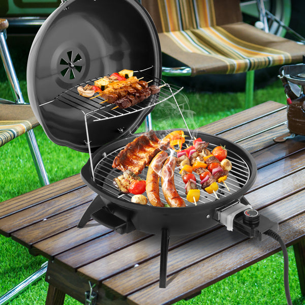 Electric Countertop BBQ Grill 1600W Portable Indoor Outdoor Grill Black