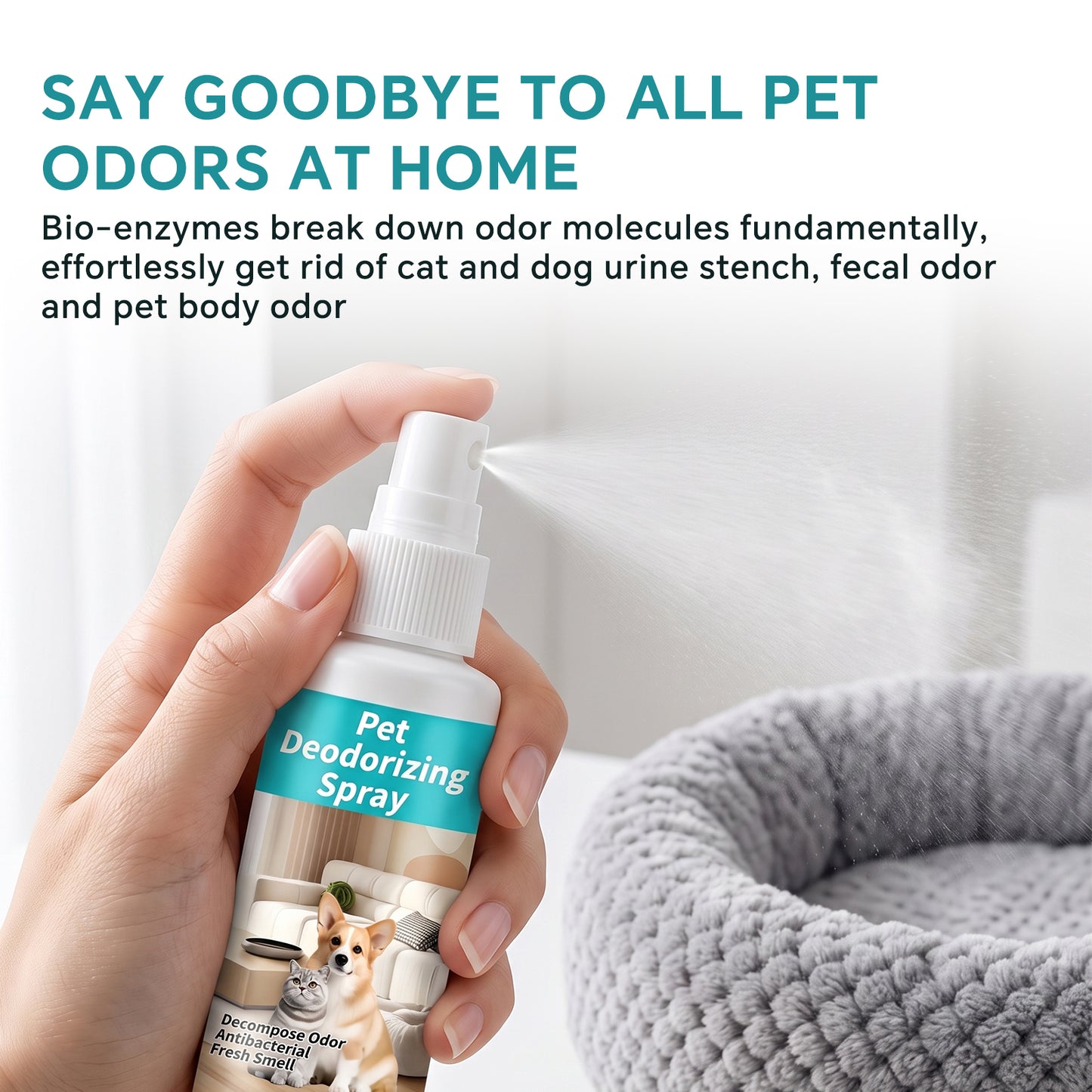 Pet Odor Remover Spray for Furniture and Home - Effective Pet Smell Neutralizer