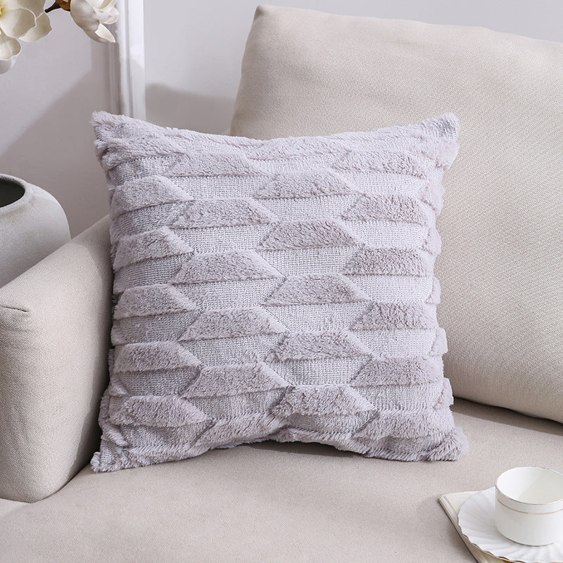 Nordic Double-Sided Plush Pillow Cover 45x45cm Sofa Cushion Case Home Decor