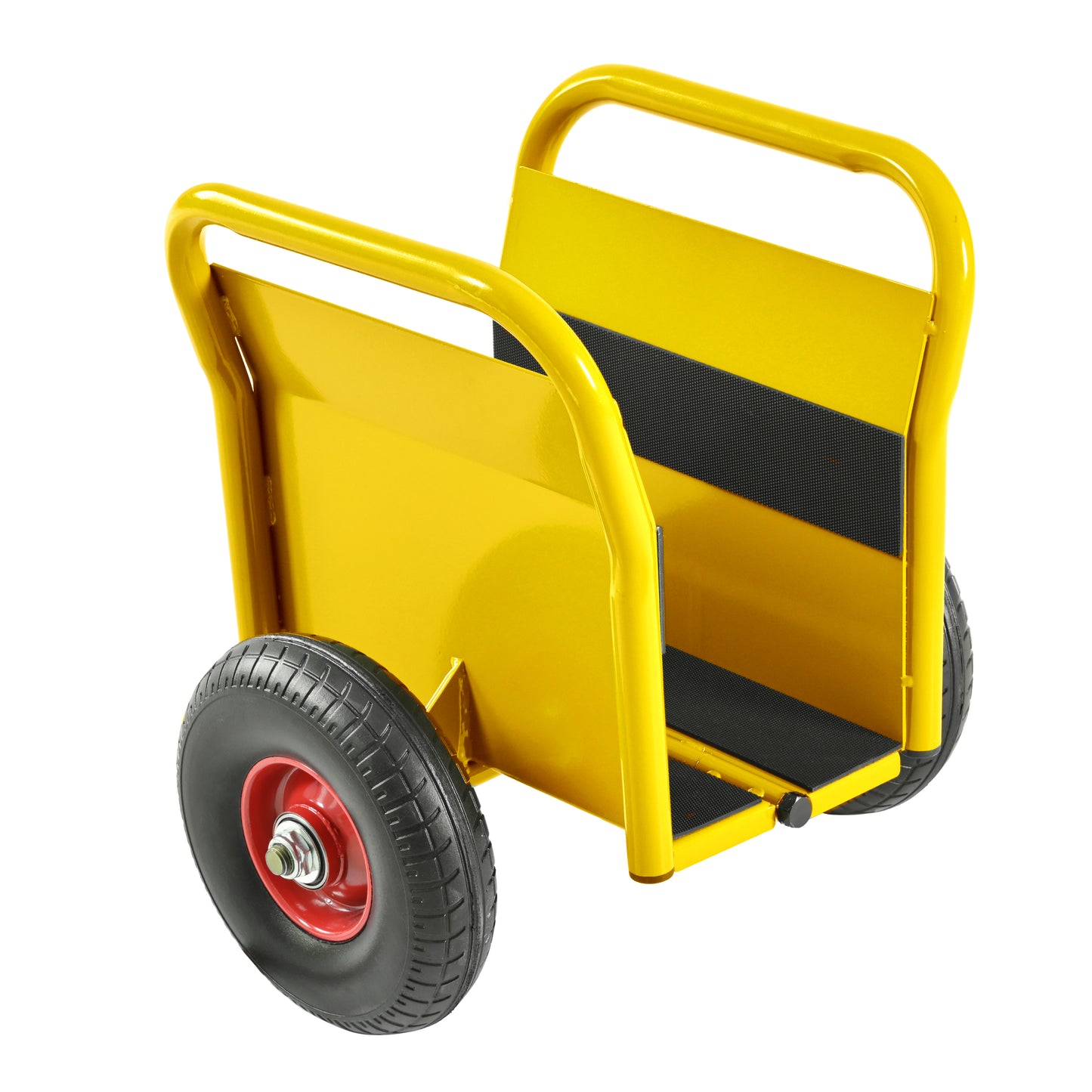 Heavy Duty Panel Dolly with 10" Solid Rubber Tires - Yellow