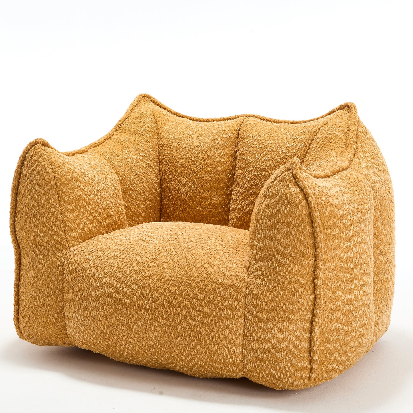 Yellow Chenille Bean Bag Chair - Comfortable Lazy Sofa for Adults