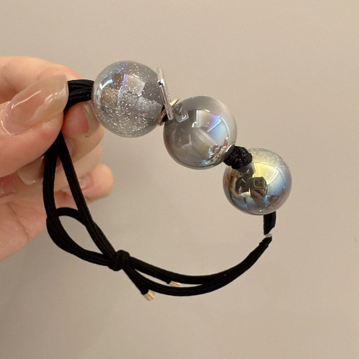 Rubber Band Hair Ties with Beads – Multiple Styles