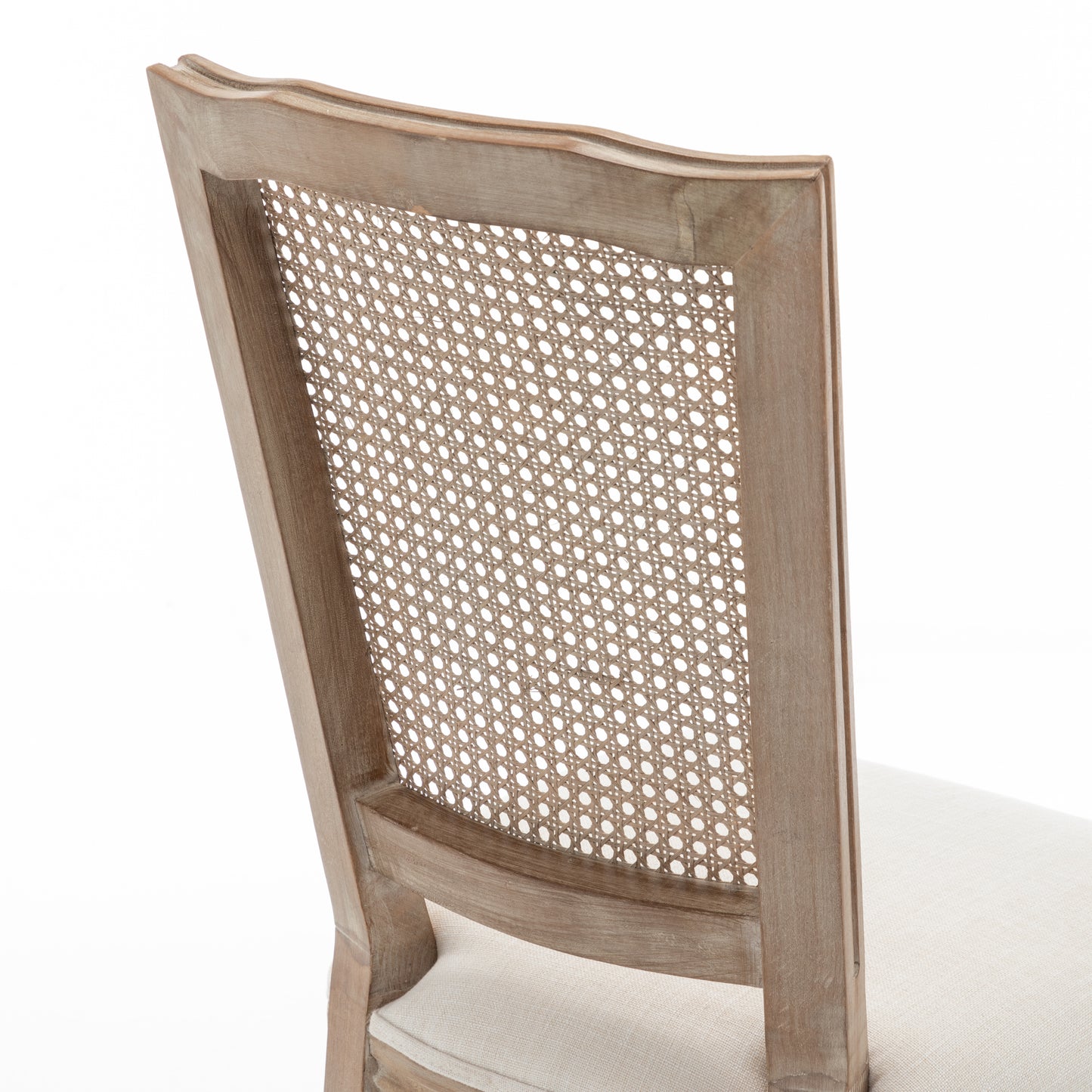 Farmhouse Dining Chairs Set of 2 - Solid Wood, Beige Linen Seat