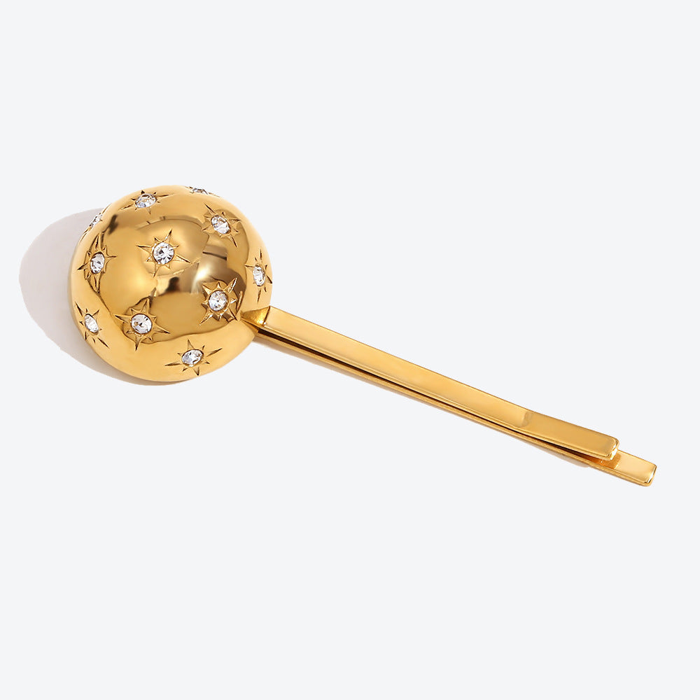 Gold Retro Spherical Star Hairpin