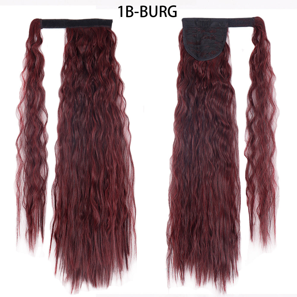 Water Wave Ponytail Wig with Velcro Band High Temperature Synthetic Hair