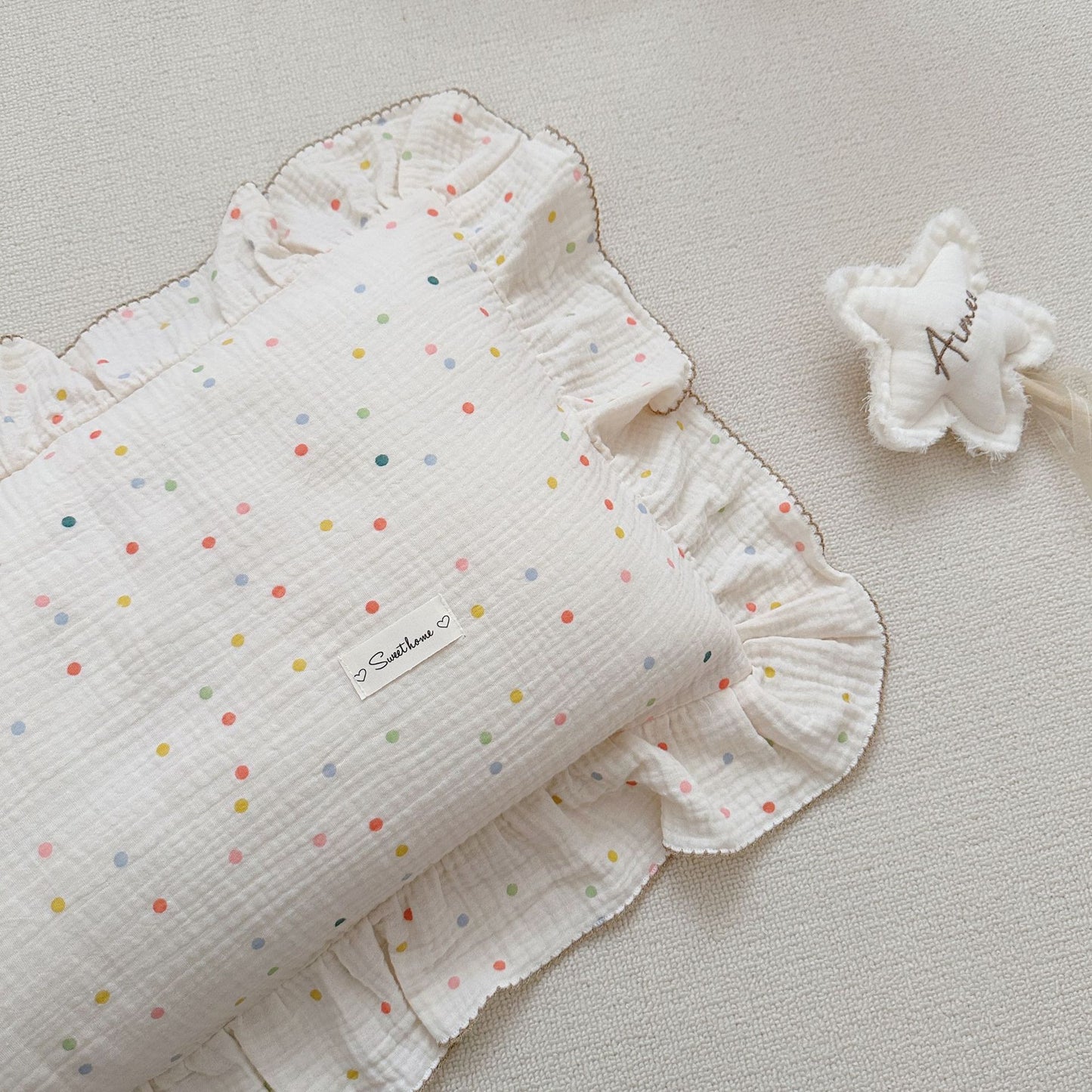 Korean Floral Cotton Gauze Pillowcase - Soft Home Bedding