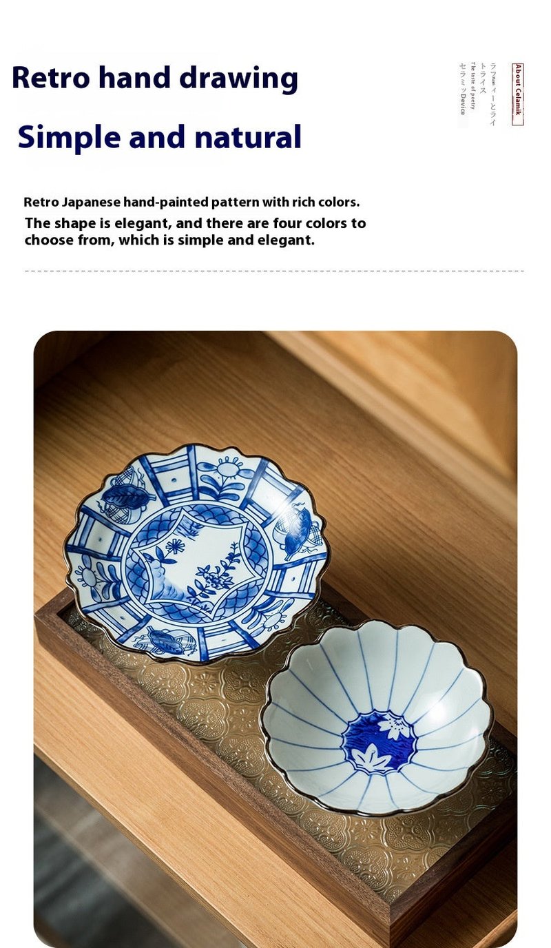 Retro Ceramic Serving Bowl - Modern Simple Style, Multiple Colors