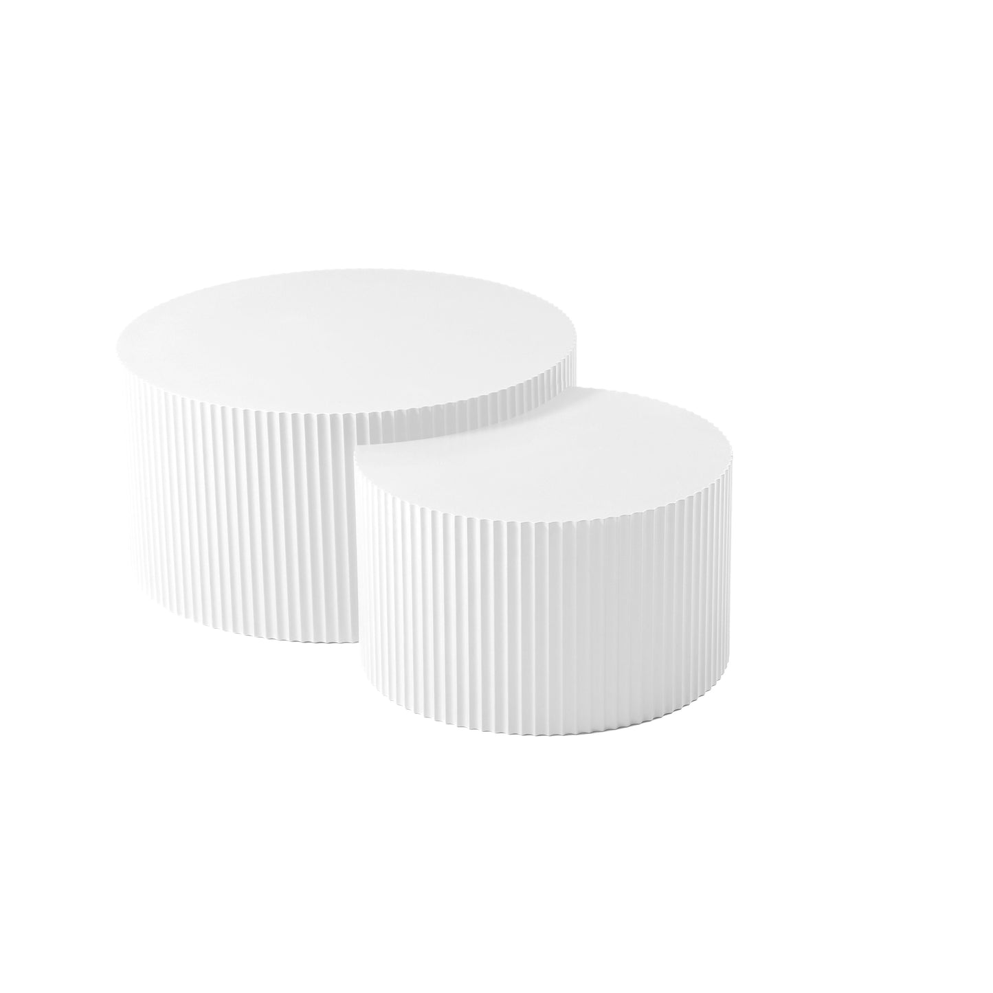White Nesting Table Set of 2 - Handcrafted MDF Coffee Tables