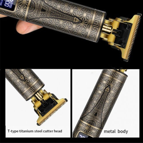 Professional Cordless Hair Clipper & Beard Trimmer - Rechargeable Metal Body