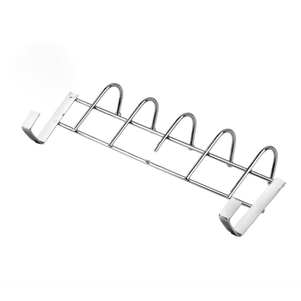 Home Storage Hook Rail Towel Rack Hanger - Metal Silver