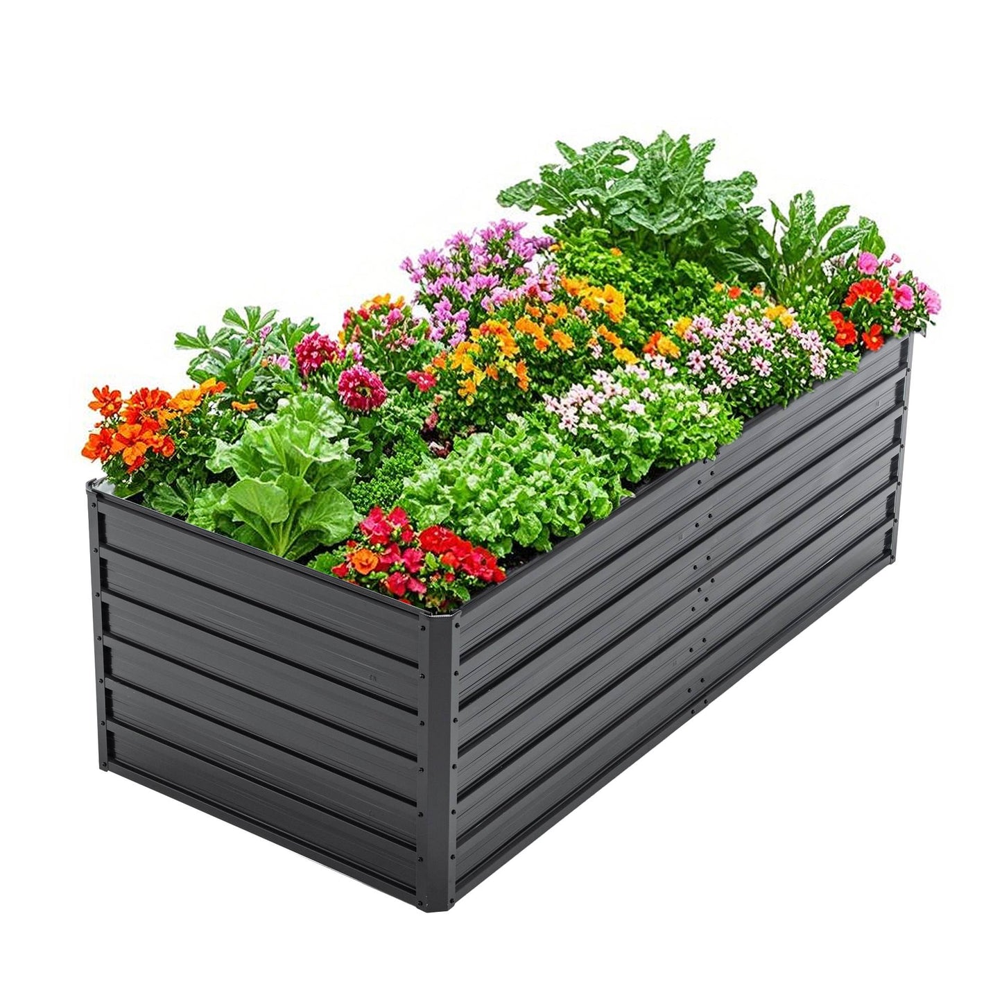 Galvanized Raised Garden Bed Kit for Vegetables Herbs and Fruits - Outdoor Planter